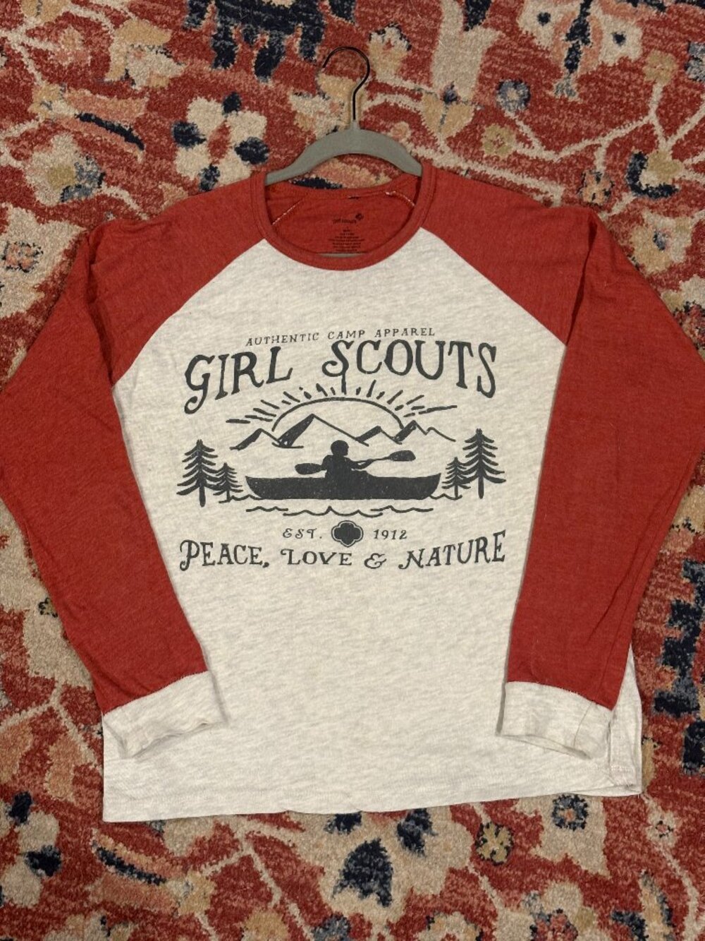 Official Girl Scouts Long-Sleeve Raglan T-Shirt size L